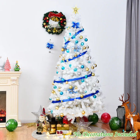 7 ft  White Artificial PVC Christmas Tree with Stand