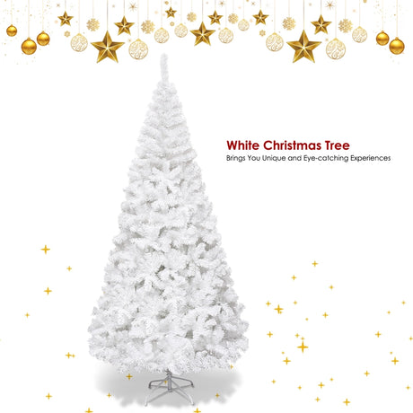 7 ft  White Artificial PVC Christmas Tree with Stand