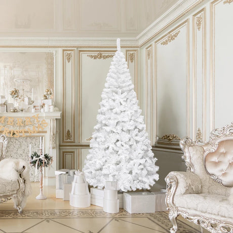 8 ft  White Artificial PVC Christmas Tree w/ Stand