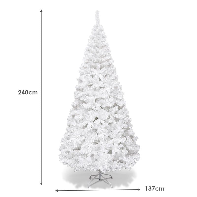 8 ft  White Artificial PVC Christmas Tree w/ Stand