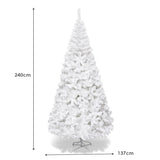 8 ft  White Artificial PVC Christmas Tree w/ Stand