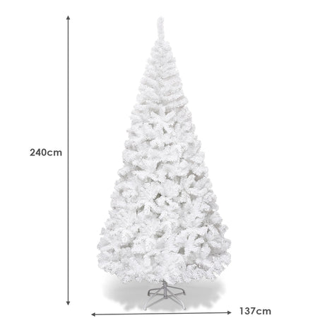 8 ft  White Artificial PVC Christmas Tree w/ Stand
