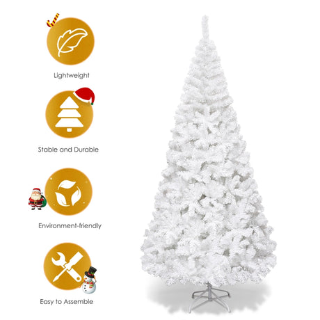 8 ft  White Artificial PVC Christmas Tree w/ Stand