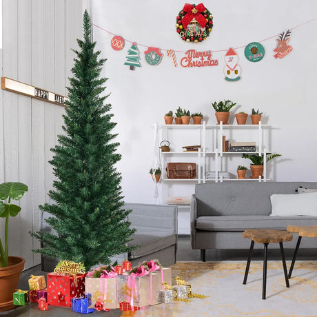 1.5 M Slim Pencil Christmas Tree with Branch Tips for Indoor Decoration