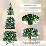 5 / 6 / 7.5 Feet Artificial Pencil Christmas Tree with Pine Cones