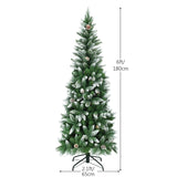 5 / 6 / 7.5 Feet Artificial Pencil Christmas Tree with Pine Cones