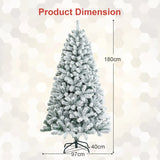 Snow Flocked Artificial Christmas Tree with 600/1010 Tips-6FT