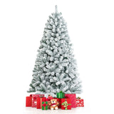 Snow Flocked Artificial Christmas Tree with 600/1010 Tips-6FT