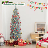 150/180 cm Slim Pencil Christmas Tree with 343/475 Branch Tips and 190/250 Colorful LED Lights-180 cm