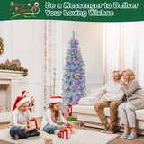 150/180 cm Slim Pencil Christmas Tree with 343/475 Branch Tips and 190/250 Colorful LED Lights-180 cm