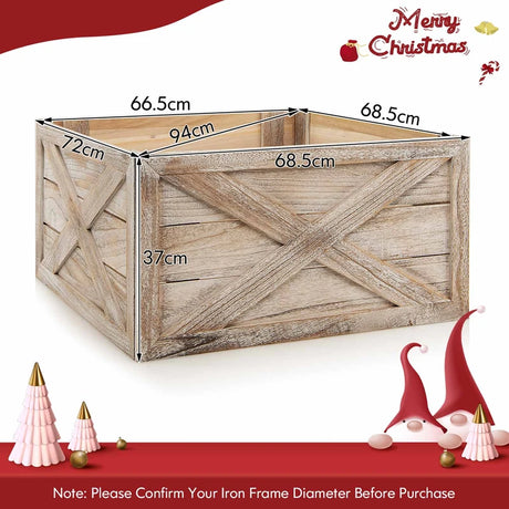 28.5 Inch Wooden Tree Collar Box for Indoor/Outdoor Use-Brown