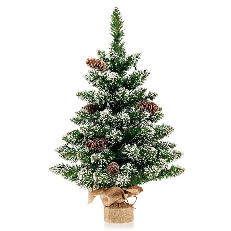 25 Inch Artificial Snowy Christmas Tree with 50 LED Lights