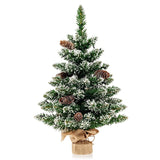 25 Inch Artificial Snowy Christmas Tree with 50 LED Lights