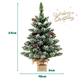 25 Inch Artificial Snowy Christmas Tree with 50 LED Lights