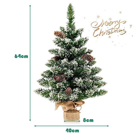 25 Inch Artificial Snowy Christmas Tree with 50 LED Lights