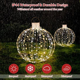 3 Pieces Christmas LED Ball Lights with 30 Cable Ties for Tree Lawn Garden-Golden