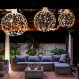 3 Pieces Christmas LED Ball Lights with 30 Cable Ties for Tree Lawn Garden-Golden