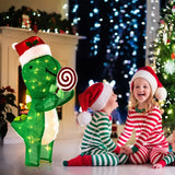 Lighted Dinosaur Christmas Decoration with Warm-White LED Lights