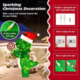 Lighted Dinosaur Christmas Decoration with Warm-White LED Lights