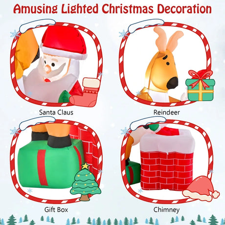 155cm Inflatable Liftable Santa Claus Climbing Chimney