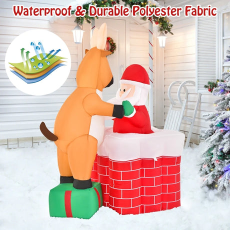 155cm Inflatable Liftable Santa Claus Climbing Chimney