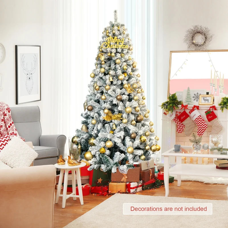 2.3m Snow Flocked Artificial Christmas Tree with 1010 Tips