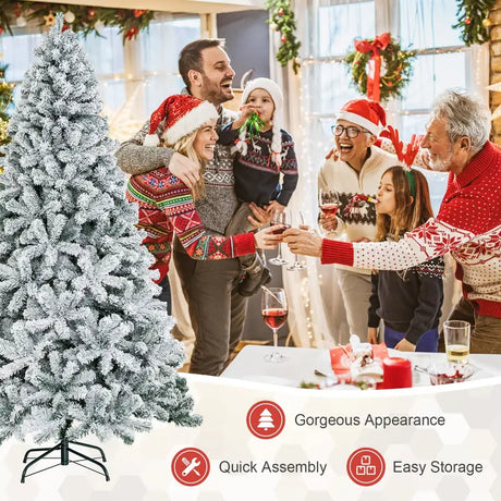2.3m Snow Flocked Artificial Christmas Tree with 1010 Tips