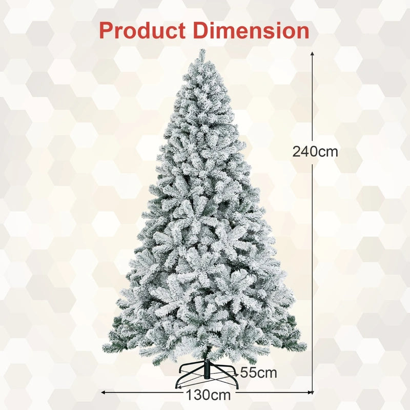 2.3m Snow Flocked Artificial Christmas Tree with 1010 Tips