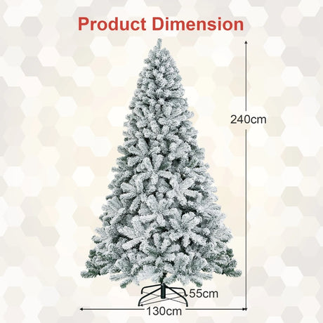2.3m Snow Flocked Artificial Christmas Tree with 1010 Tips