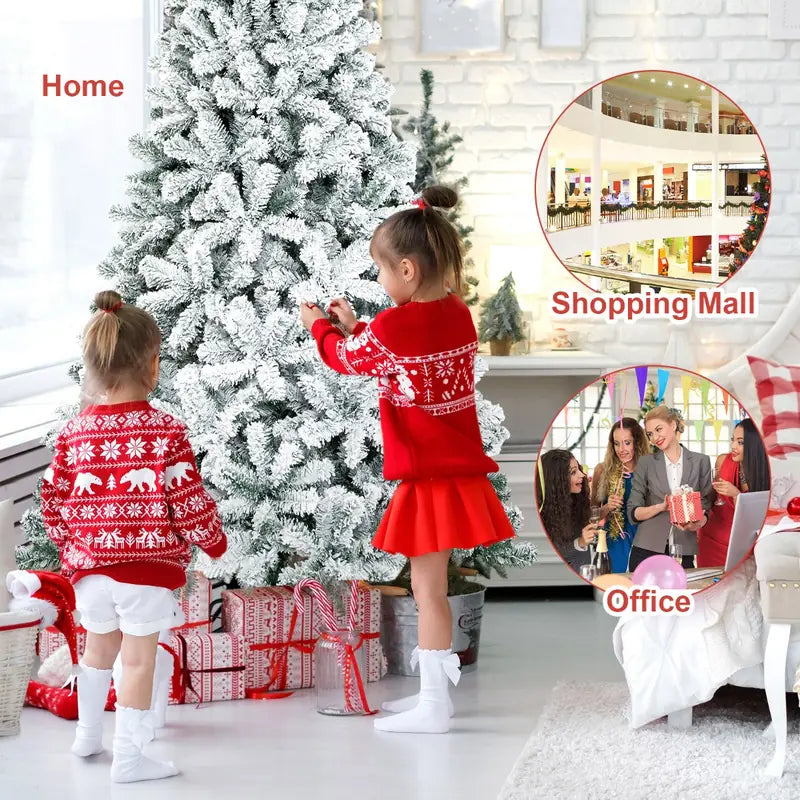 2.3m Snow Flocked Artificial Christmas Tree with 1010 Tips