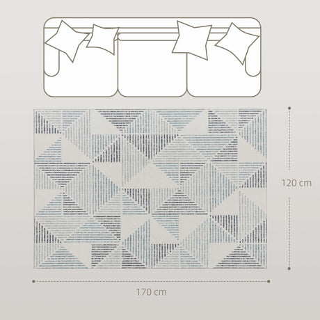 HOMCOM Modern Area Rug, Geometric Pattern Non-Slip Washable Rug, Soft Floor Carpet for Living Room, Bedroom, Dining Room, Home Office, 170 x 120 cm, Multi-Coloured