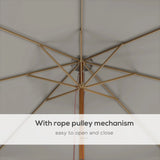 Outsunny 3.3m Elegant Wooden Parasol - Grey