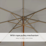 Outsunny 3.3m Elegant Wooden Parasol - Grey