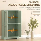 HOMCOM 4-Door Kitchen Storage Cabinet with Adjustable Shelves - Green