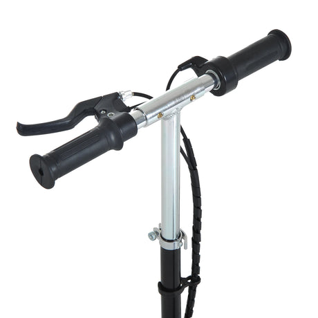 HOMCOM Powered E-Scooter Ride-On, with Brakes, Adjustable Seat, Adjustable Handlebars, Black