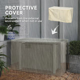Outsunny 50,000 BTU Gas Fire Pit Table with Cover and Glass Screen - Dark Grey