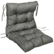 Outsunny Garden Back Chair Cushion, Comfortable Patio Seat Cushion Pad with Backrest for Outdoor & Indoor Use, Light Grey