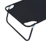 Outsunny Outdoor Folding Sun Lounger with Face Hole, 4 Level Adjustable Backrest Reclining Garden Lounger, Garden Recliner Sunbed with 600 D Oxford Cloth Seat and Pillow for Beach, Black