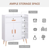 HOMCOM Sideboard, Side Cabinet, Floor Cupboard with Storage Drawer for Hallway, Kitchen, Bedroom, Living Room, White