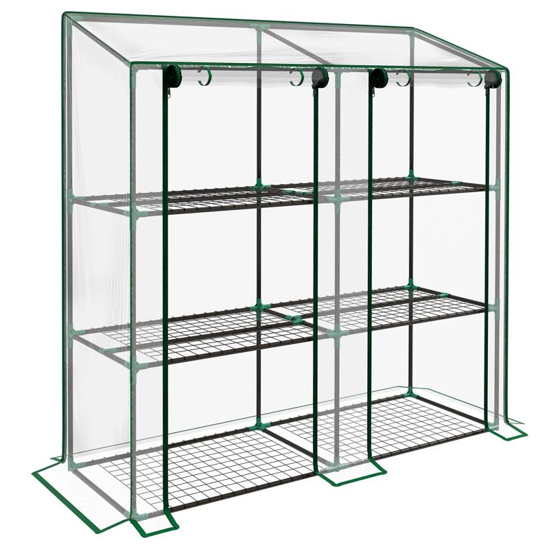 Outsunny 46 x 143cm Mini Lean-To Greenhouse, with Three Inner Shelves