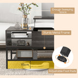 Lift Top Coffee Table with Hidden Compartment and Removable Shelf-Grey