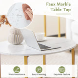 3-Piece Coffee Table Set with Heavy-duty Metal Frame-White