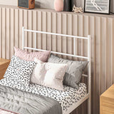 HOMCOM Single Bed Frame, Metal Bed Base with Headboard and Footboard, Metal Slat Support and 31cm Underbed Storage Space