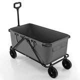Collapsible Folding Wagon Cart with Adjustable Handlebar-Gray