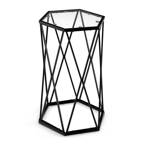 Compact Coffee Table with Tempered Glass Top for Living Room/Bedroom