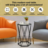 Compact Coffee Table with Tempered Glass Top for Living Room/Bedroom