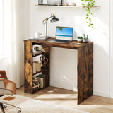 Computer Desk with Bookshelf for Study Living Room-Rustic Brown