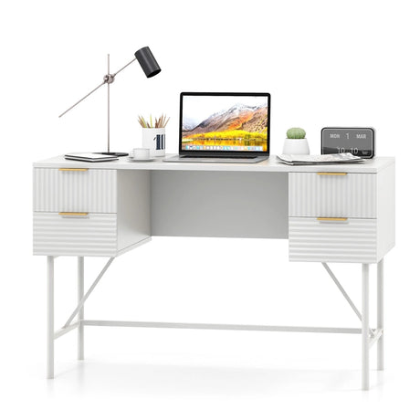 48 Inch Home Office Computer Desk with 4 Drawers-White