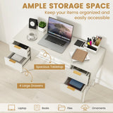 48 Inch Home Office Computer Desk with 4 Drawers-White
