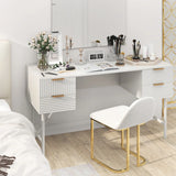 48 Inch Home Office Computer Desk with 4 Drawers-White